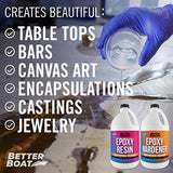 Craft Resin Epoxy Resin Kit for Beginners with Resin Molds, Table Top Art Resin Jewelry Casting DIY Tumblers & Wood 1 Gallon 2 Part Resin Epoxy Kit Better Boat