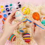 20pcs Wooden Easter Eggs to Paint Unfinished Eggs Fake Eggs for Crafts Easter Party Supply PRETYZOOM