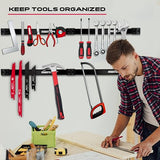 Magnetic Tool Holder Storage Organizer: 7-Piece Garage Wall Mount Rack Organization Strip Power Magnet Organizers Mounted Workbench Board Slatwall SEDY