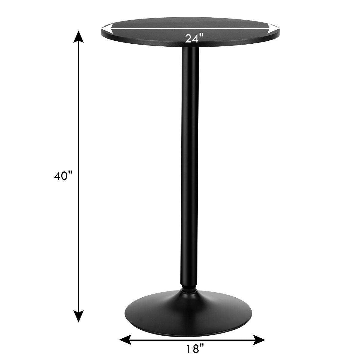 Giantex Modern 24-Inch Round Pub Table - 40-Inch Height Cocktail Table for Home & Restaurant Giantex