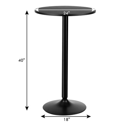 Giantex Modern 24-Inch Round Pub Table - 40-Inch Height Cocktail Table for Home & Restaurant - WoodArtSupply