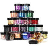 Mingjieus Gold Foil Flakes, 24 Color, Metallic Foil Flakes, Gilding Flakes, Gold Leaf Flakes, Gold Flakes for Resin, Nails, Painting, Crafts Mingjieus
