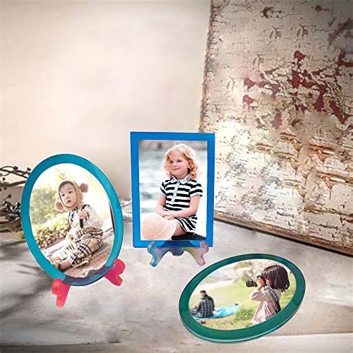 Resin Mold for Photo Frame Silicone Picture Frames Resin Molds for Casting Rectangle Oval Photo Frame Molds with Stand Holder for DIY Personalized metulip