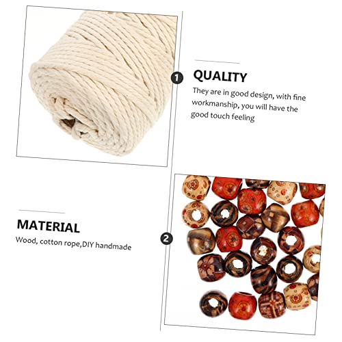 STOBOK 1 Set Tapestry DIY Accessories Macrame Kit Plant Unfinished Wood Circles Macrame Cord Making Craft Foe Adults Macrame Kits for Starter Bead STOBOK