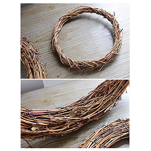Renococo DIY Crafts Natural Grapevine Wreaths,12/16 Inch Wreath Ring,Rattan Vine Branch Hoop,DIY Rattan Frame,Twig Wreath,DIY Frame,Xmas Wreath, Renococo