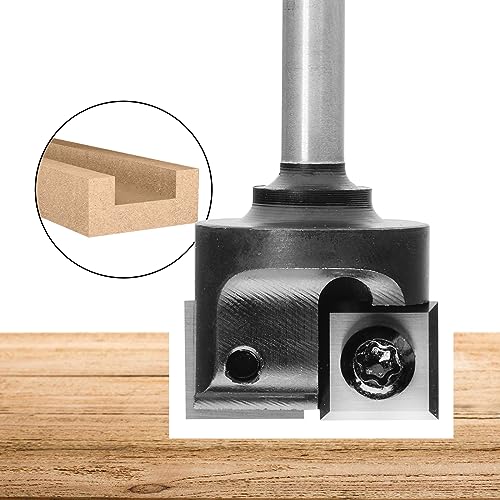 Genmitsu CNC Spoilboard Surfacing Router Bit 1/4" Shank, Slab Flattening Router Bit with 1" Cutting Diameter, 2 Flutes Insert Carbide Wood Planer - WoodArtSupply