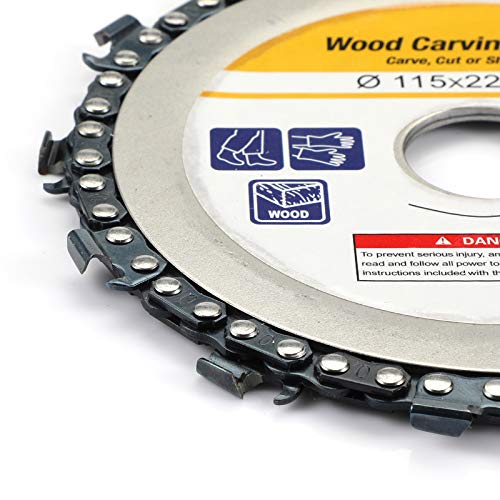 BlueNatHxRPR 4.5"/115mm Chainsaw Grinder Wheel Grinder Wood Carving Disc Wood Carving Disc 7/8" Arbor 13 Teeth 2 Pack BlueNatHxRPR