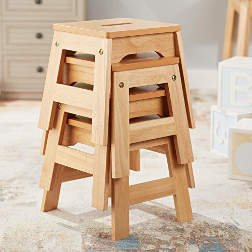 Melissa & Doug Wooden Stools - Set of 4 (Natural) - WoodArtSupply