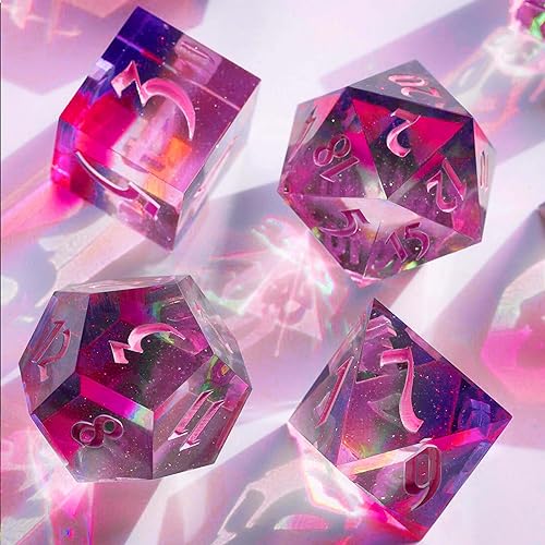 Juome Dice Resin Molds Silicone, DND Dice Silicone Molds for Epoxy Resin Casting with 7 Standard Stereoscopic Dice Cavities, Resin Mold for DIY Dices Juome