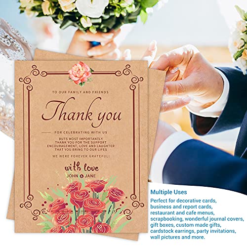 Brown Kraft Cardstock Thick Paper 100 Sheets, Ohuhu 8.5" x 11" Heavyweight 80lb Card Stock for Crafts and DIY Cards Making Ohuhu