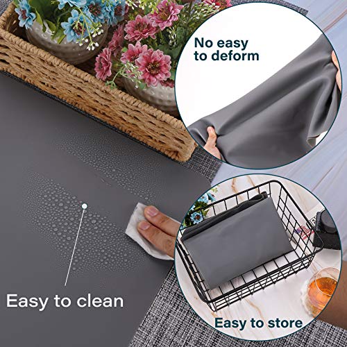 Gartful Silicone Mat Dark Gray 27.6" x 19.7", Silicone Craft Sheet Large, Silicone Pad Desk Work Mat, Countertop Protector, Table Placemat, Resin Gartful