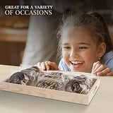 Wooden Serving Tray with Handles - 7 Piece Nested Breakfast Tray - Wood Crafts Trays for Organizing | Bathroom Tray - Food Trays for Party Buffet Hammont