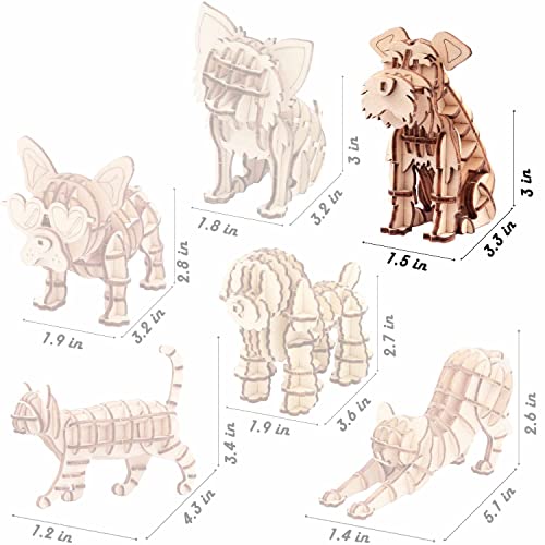 Vyperion 3D Wooden Puzzle Pet Schnauzer Animal Box | DIY Plywood Craft Model Kit for Adults, Teens & Children | Educational Brain Teaser STEM Puzzles Vyperion