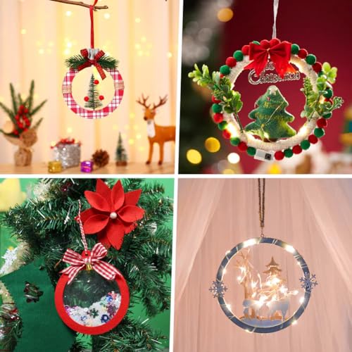 Elecrelive 30pcs 4 Inch Unfinished Wooden Wreath Frames with Hole Natural Undyed Wood Ring Slices Macrame Hoop Rings for Home Decor Hanging Ornament Aumo-mate