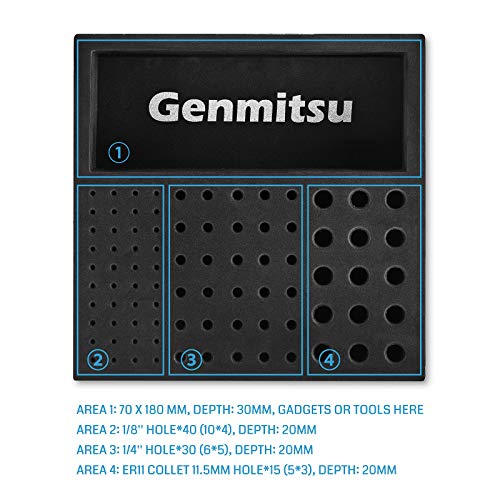 Genmitsu EVA CNC Milling Bit Storage Tray with 85 Holes, 200mm x 200mm x 43mm Genmitsu