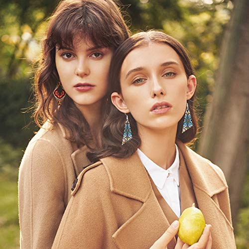 PH PandaHall Unfinished Wooden Earrings Blank, 60pcs 6 Styles Rhombus Natural Wood Drop Dangles with 60pcs Earring Hooks 60pcs Jump Rings for Jewelry PH PandaHall