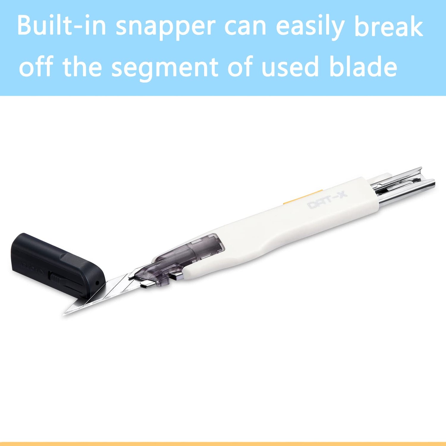 Utility Knife, DAT Series-X Portable Box Cutter, Fine Point Arts and Crafts Blade for Precision Cutting, with 10 Blade Pieces (White, 1 Cutter 10 DAT
