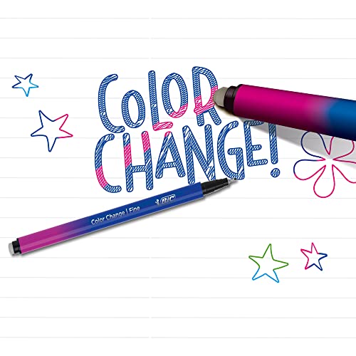 BIC Intensity 12-Pack Color Change 0.4mm Fine Tip Felt Pen with a Uniq ...