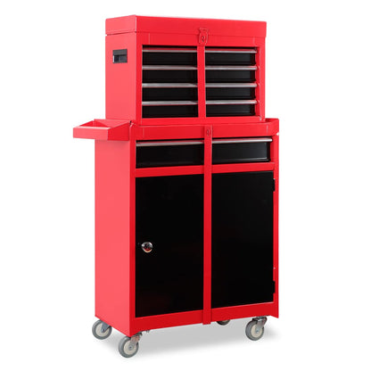 BIG RED 5-Drawer Rolling Tool Chest/Box with wheels,Metal Removable Tool Storage Cabinet for Garage and Workshop,Red/Black,ATBT3426R-RB