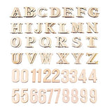 HZLHZYY 72 Pieces 4" Wood Alphabet Letters Unfinished Wooden Numbers Craft Letters Large Natural Wood Letters Paintable Home Wall Decor ABC Letters HZLHZYY