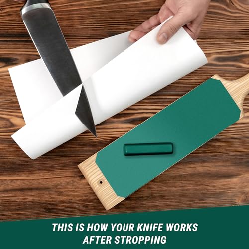 BeaverCraft Leather Strop for Knife Sharpening with Stropping Compound Knife Strop Kit LS1P1 -Stropping Leather Knife Sharpener - Stropping Kit BeaverCraft