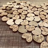 LIOOBO 500Pcs Wood Crafts Wooden Crafts Wooden Hearts Love Wooden Buttons 100pcs Bamboo LIOOBO