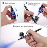 ARTME Airbrush Paint, 12 Metallic Colors Airbrush Paint Set Opaque & Water Based Acrylic Metallic Airbrush Paint, Ready to Spray, Leather & Shoe Artme