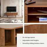 WERMO 55’’ TV Stand with Storage and Shelves Designed to fit 32’’ - 60’’ TVs. Wood Entertainment Center for Living Room and Bedroom, Media Console WERMO