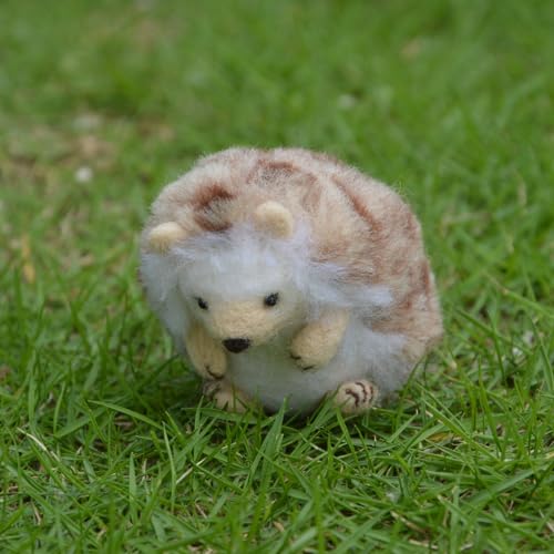 Feltsky Hedgehog Needle Felting Kit for Beginners Easy Steps to Make with Everything, Christmas for Mom, Grandma, Kids Feltsky