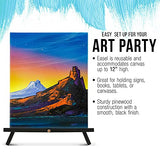 U.S. Art Supply 12" High Black Wood Display Stand A-Frame Artist Easel (Pack of 4) - Adjustable Wooden Tripod Tabletop Holder Stand for Canvas, US Art Supply