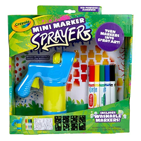 Crayola Mini Marker Sprayer, Marker Airbrush Kit, Gift for Kids, 7, 8, 9, 10 Crayola