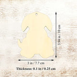 Creaides 20pcs Dog Wood DIY Crafts Cutouts Wooden Puppy Dog Shaped Hanging Ornaments with Hole Hemp Ropes for Dog Themed Birthday Party Decorations Creaides