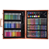RMENST Art Supplies, 150-Piece Deluxe Wooden Art Set Crafts Kit with Oil Pastels, Colored Pencils, Watercolor Paint, Oil Paint, Creative Gift RMENST