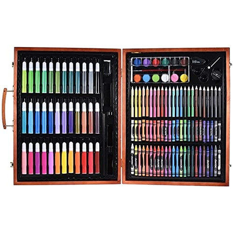 RMENST Art Supplies, 150-Piece Deluxe Wooden Art Set Crafts Kit with Oil Pastels, Colored Pencils, Watercolor Paint, Oil Paint, Creative Gift RMENST