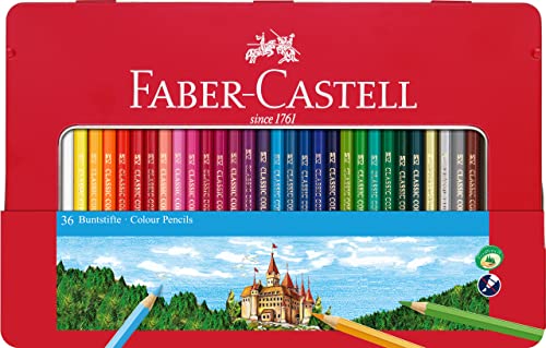 Faber-Castell Classic Colored Pencils Tin Set, 48 Vibrant Colors In Sturdy Metal Case Faber-Castell