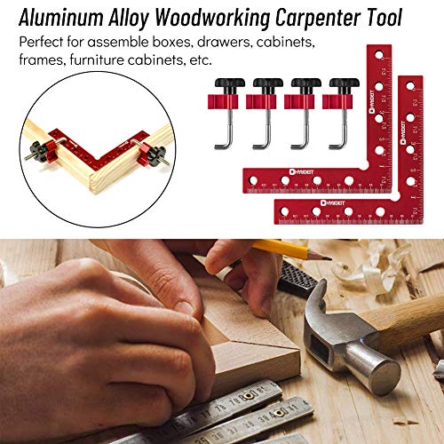 HARDELL 90 Degree Positioning Squares Right Angle Clamps 5.5" x 5.5"(14 x 14cm) Aluminum Alloy Woodworking Carpenter Corner Clamping Square Tool for - WoodArtSupply