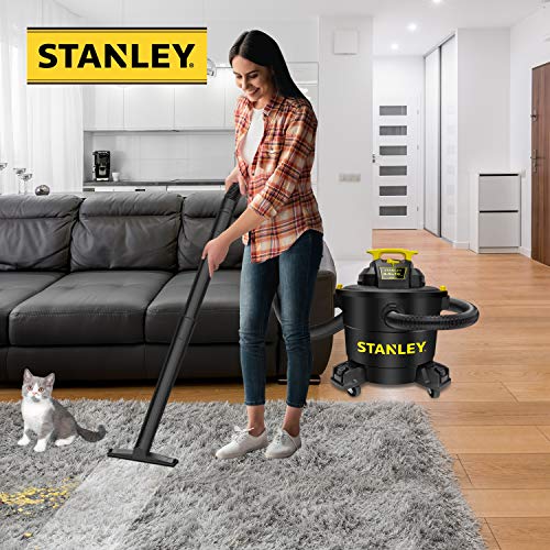 Stanley Wet/Dry Vacuum SL18191P, 10 Gallon 4 Horsepower 16 FT Clean Range Shop Vacuum, Ideal for Home/Garage/Laundry Rooms with Vacuum Attachments, Stanley