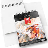 ARTEZA Drawing Pad 8x10 Inches, Pack of 2, 50 Pages Each, Drawing Notebook, Sketch Books for Drawing, Perfect Drawing Pads for Artists, Quality ARTEZA