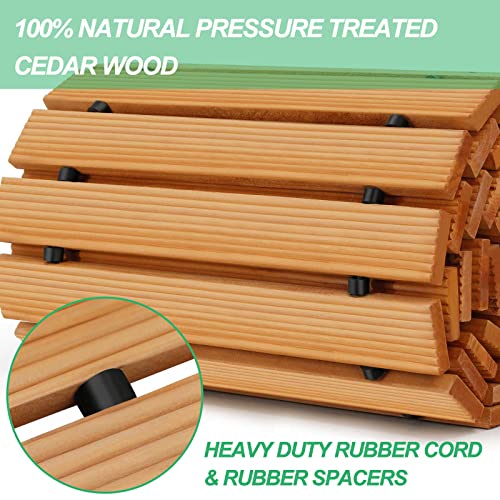 RELIANCER Wooden Garden Pathway,Outdoor Roll Out Cedar Straight Walkway,Patio Path Decorative Garden Boardwalk Walkways,Weather-Resistant Roll Up - WoodArtSupply