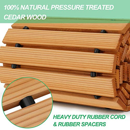 RELIANCER Wooden Garden Pathway,Outdoor Roll Out Cedar Straight Walkway,Patio Path Decorative Garden Boardwalk Walkways,Weather-Resistant Roll Up - WoodArtSupply