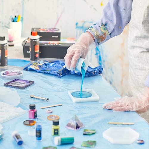 Arteza Resin Keychain Molds and Accessories, 37-Piece Kit, Numbers and Alphabet Silicone Molds, Keychain Rings, Finger Tabs, Pipettes, Drilling Tool ARTEZA