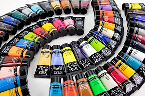 LIQUITEX Basics Acrylic Paint, Set of 60 Colours, 60 x 22ml - WoodArtSupply