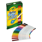 Crayola 588106 Washable Super Tips Markers, Assorted, 20/Set Crayola