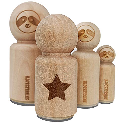 Star Shape Excellent Rubber Stamp for Stamping Crafting Planners - 1/2 Inch Mini WoodArtSupply