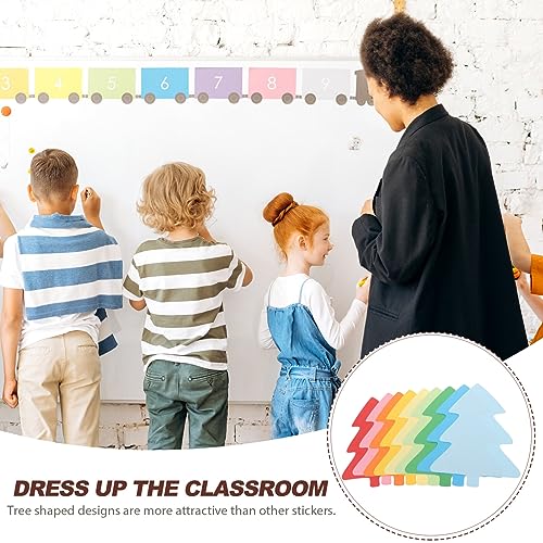 VOSAREA 72pcs Cartoon Tree Shaped Paper Cutouts Paper Cut Delicate Wall Paper Cutouts Decorative Paper Variety Decorations School Wall Decors Hand VOSAREA