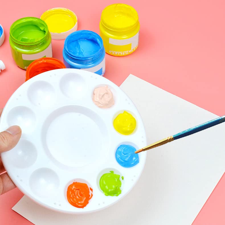 Paint Brushes Palette Set, 10pcs Nylon Hair Brushes and 1pcs Plastic Paint Palette, Combination Suitable for Oil, Acrylic and Watercolor LNAUJS