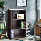Furinno Basic 3-Tier Bookcase Storage Shelves, Dark Brown FURINNO