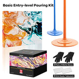 VISWIN Deluxe Acrylic Paint Set, Artist Painting Set with French Easel, 15-100ML(3.38 oz) Acrylic Paints, 12-60ML(2 oz)Pouring Paints, Premium VISWIN