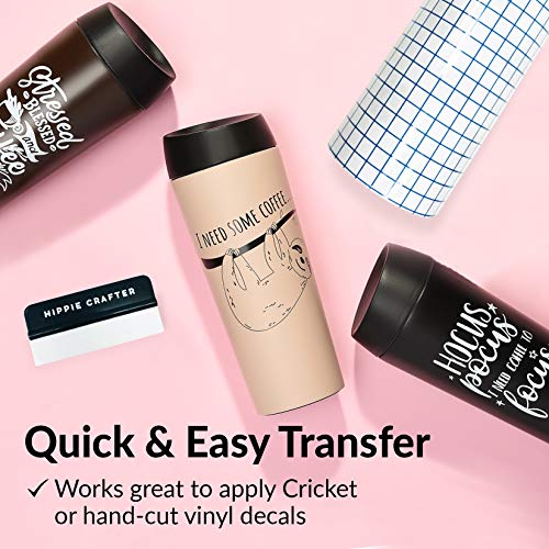 Clear Vinyl Transfer Paper for Cricut Transfer Tape for Vinyl Transfer Tape Roll 50 Feet Contact Paper 12" Wide Roll Paper Transfer Tape for Vinyl HIPPIE CRAFTER