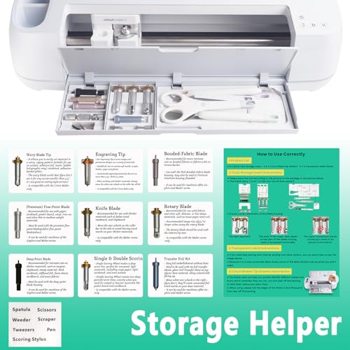 TVIOX Tool Storage Insert Compatible with Cricut Maker 3 & Maker, Drawer Weeding Tools Kit Tray, Blades Housing Quickswap Tip Accessories Organizer, TVIOX